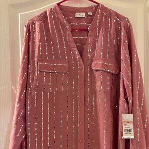 Kim Rogers Curvy Button-Down Blouse | Size 2X | NWT